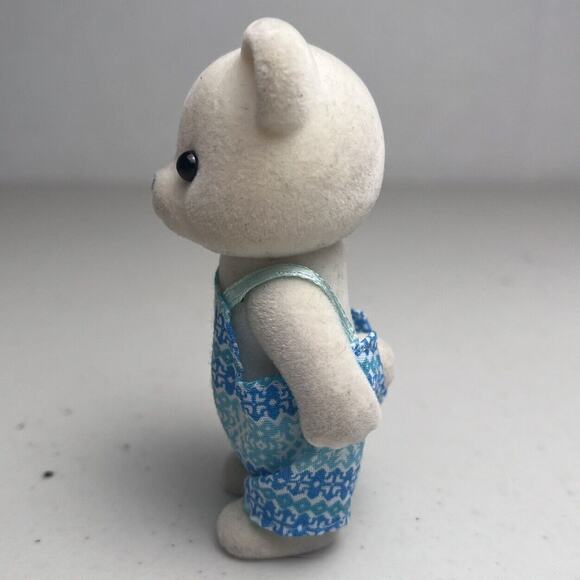 Calico Critters Snowfluff Polar Bear Dad Blue Bibs 3" Toy Figurine Collectible - Picture 6 of 7